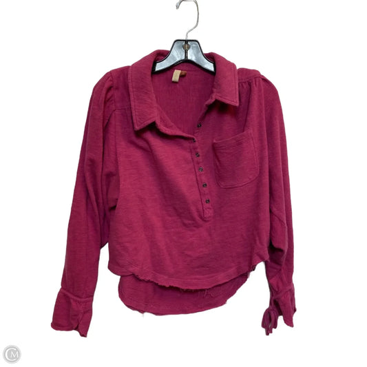 Top Long Sleeve By Pilcro In Pink, Size: S