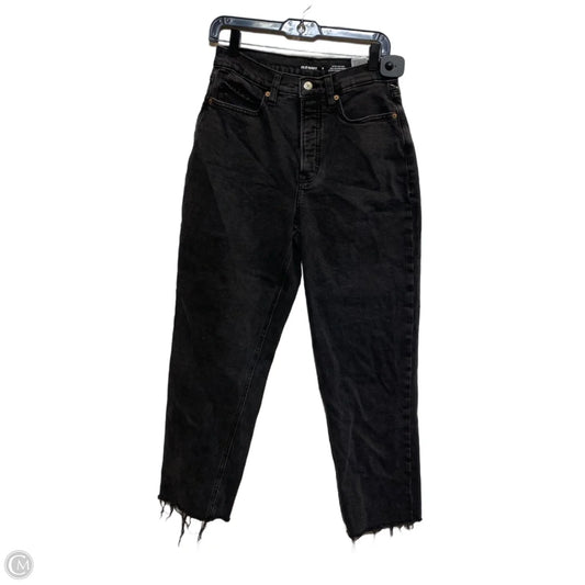 Jeans Straight By Old Navy In Black Denim, Size: 8
