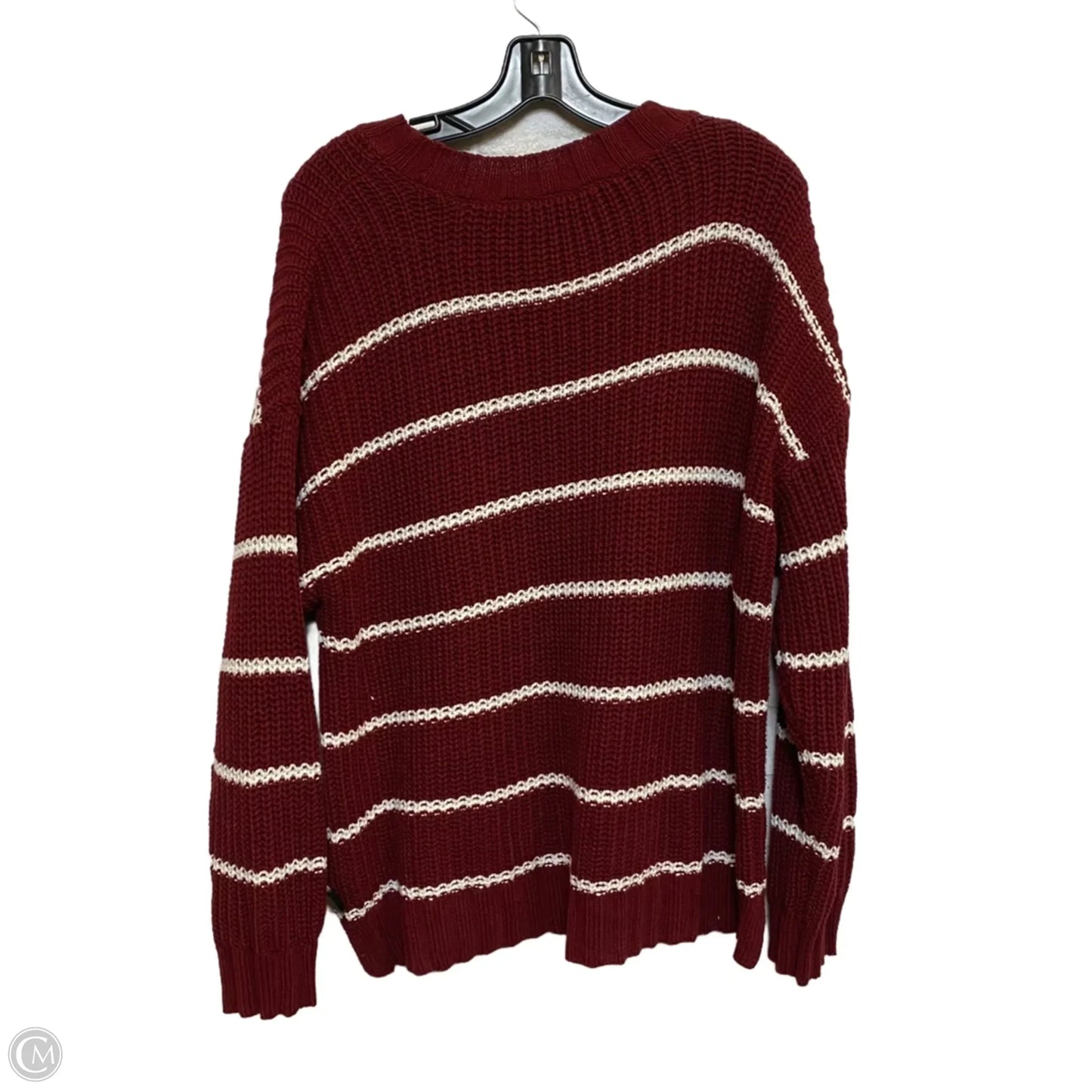 Sweater By American Eagle In Red & White, Size: L