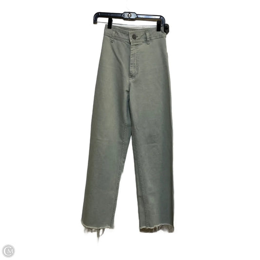 Jeans Wide Leg By Zara In Green Denim, Size: 2