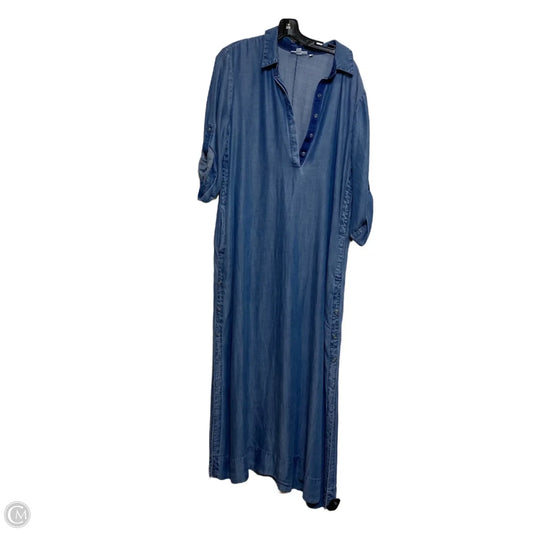 Dress Casual Maxi By Chicos In Blue Denim, Size: Xl