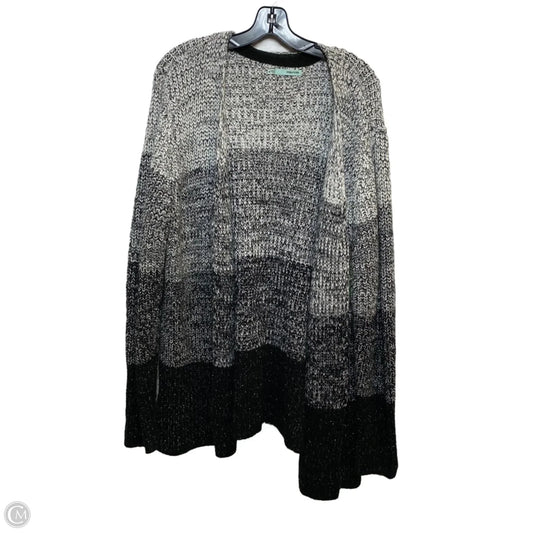 Sweater Cardigan By Maurices In Black & Grey, Size: Xxl