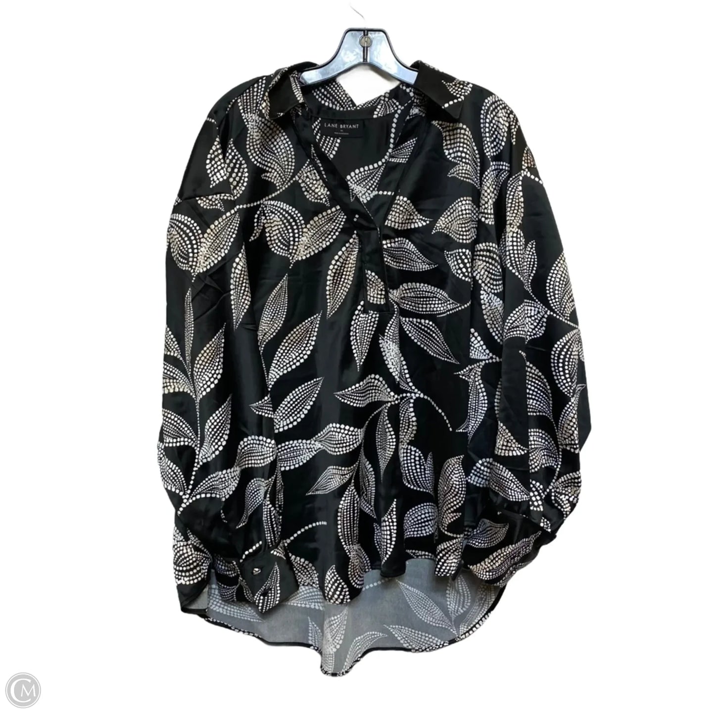 Blouse Long Sleeve By Lane Bryant In Black & White, Size: 4x