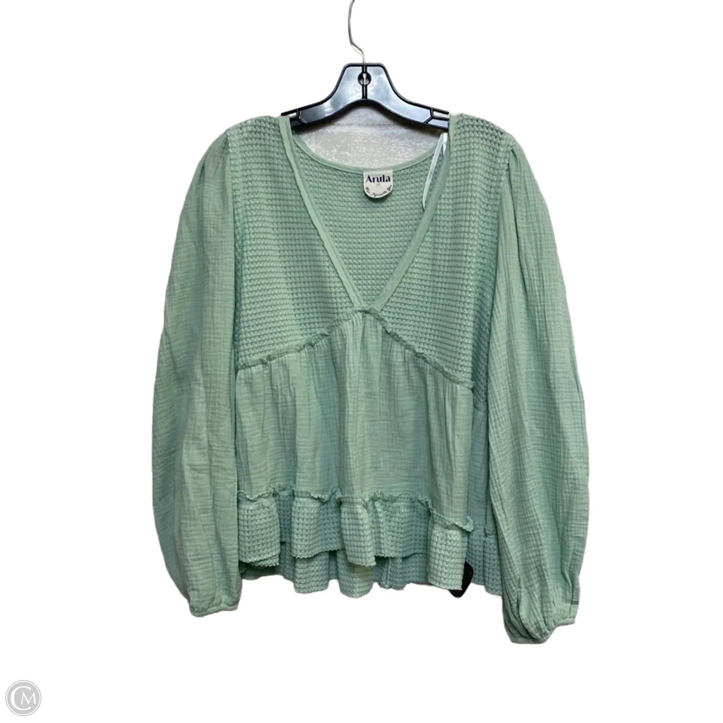 Top Long Sleeve By Arula In Green, Size: 2x