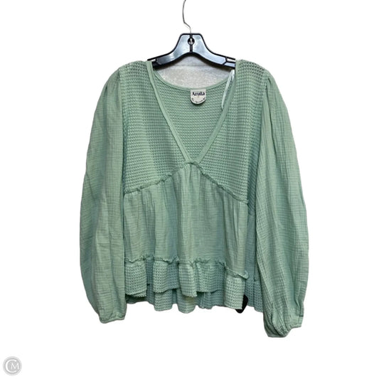 Top Long Sleeve By Arula In Green, Size: 2x