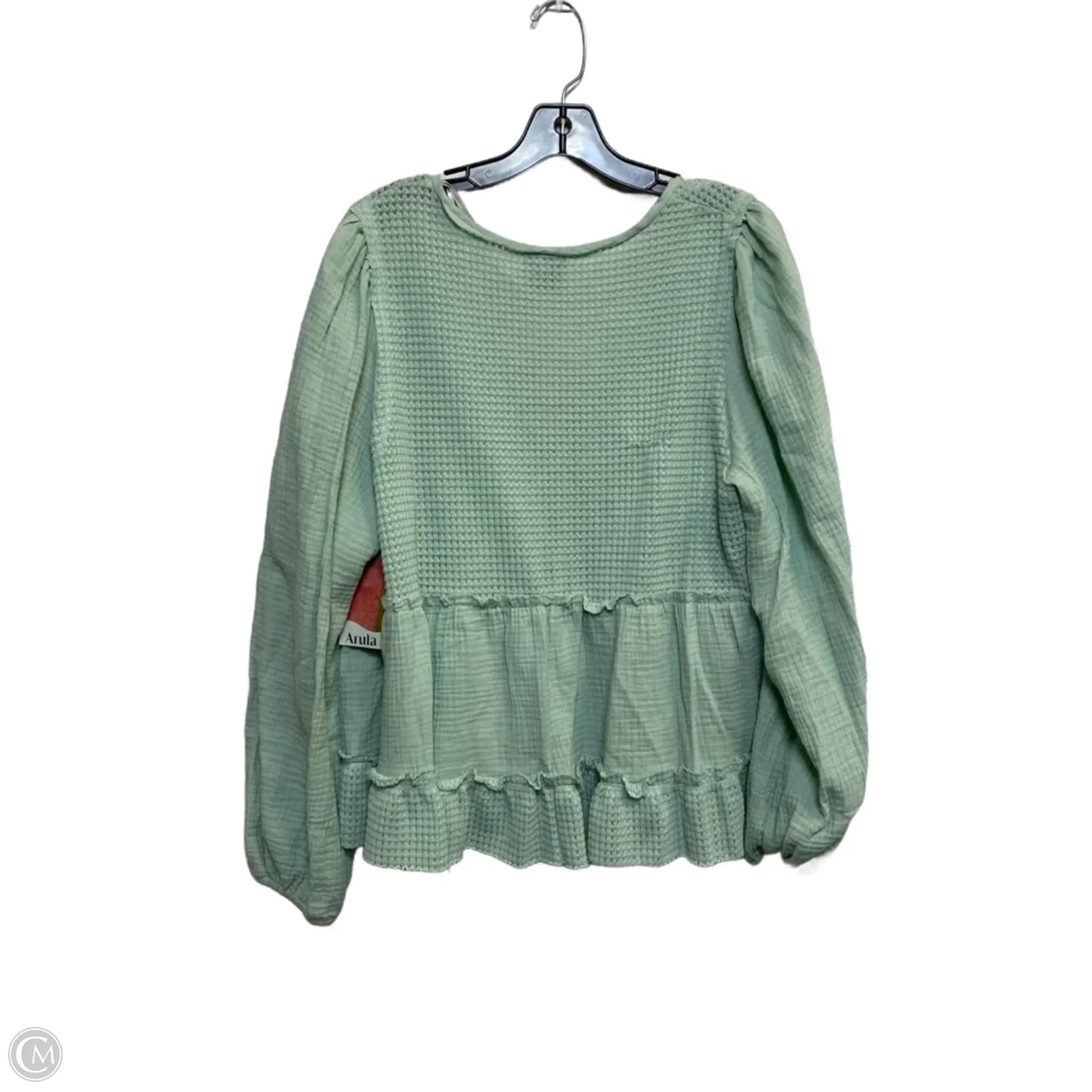 Top Long Sleeve By Arula In Green, Size: 2x