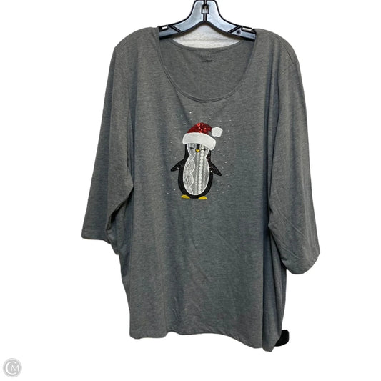 Top 3/4 Sleeve By Catherines In Grey, Size: 3x