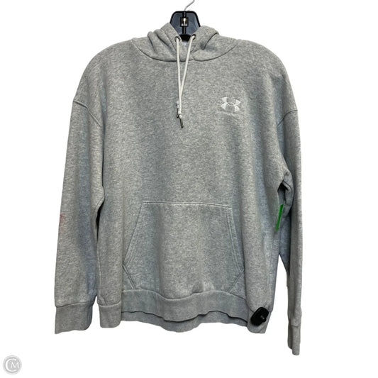 Athletic Sweatshirt Hoodie By Under Armour In Grey, Size: M