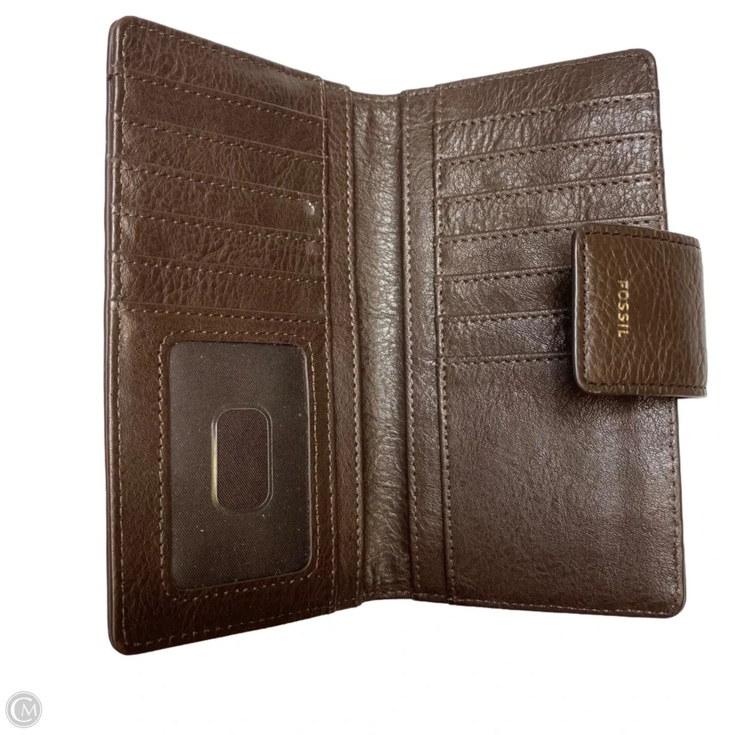 Wallet Leather By Fossil, Size: Medium