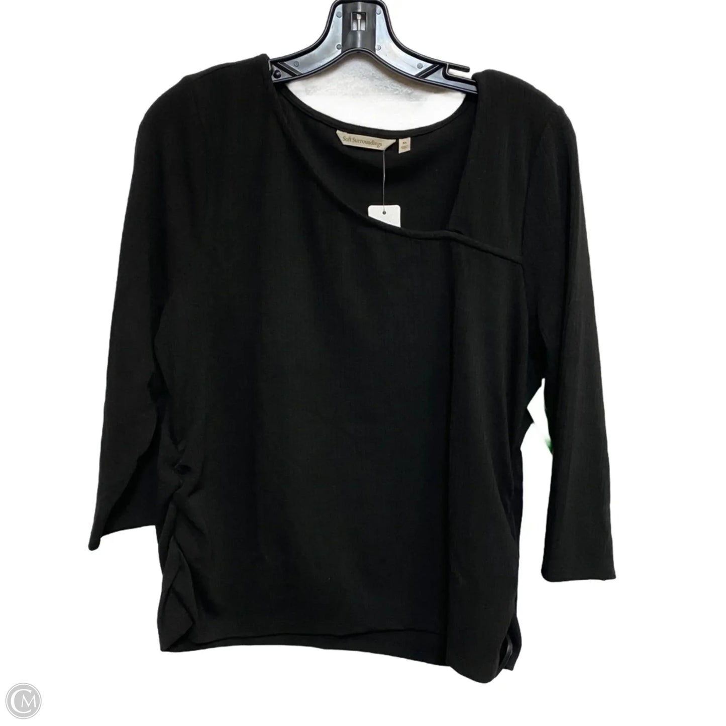 Top 3/4 Sleeve By Soft Surroundings In Black, Size: Xl