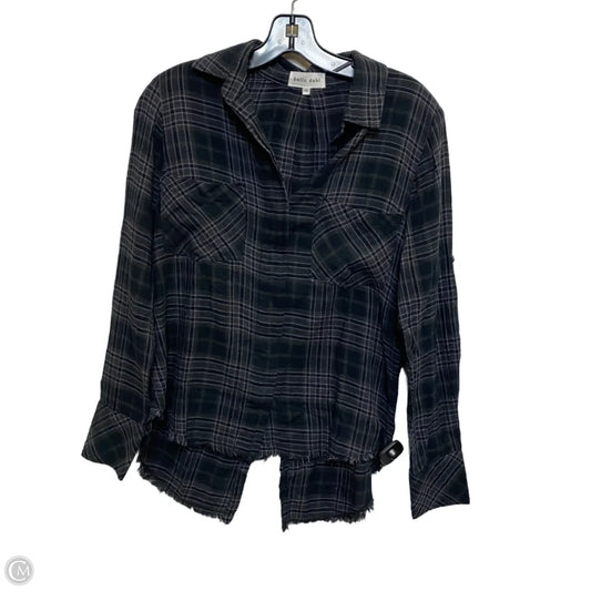 Top Long Sleeve By Bella Dahl In Black & Grey, Size: Xs