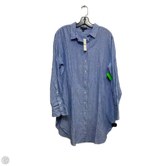 Tunic Long Sleeve By J. Crew In Blue & White, Size: L