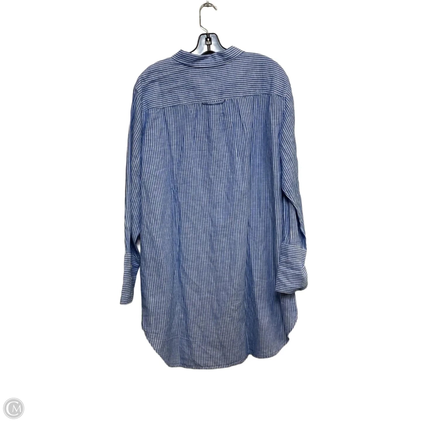 Tunic Long Sleeve By J. Crew In Blue & White, Size: L