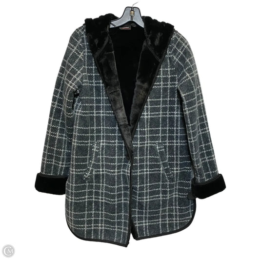 Jacket Fleece By Ike Behar In Black & Grey, Size: S