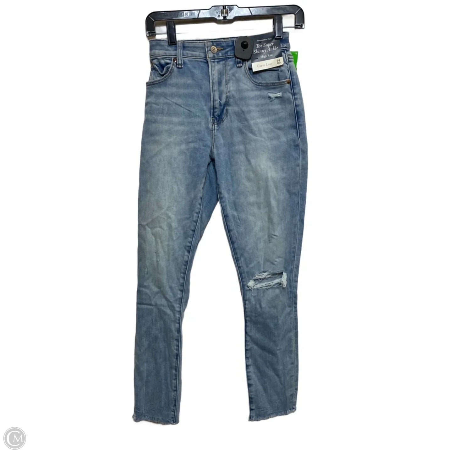 Jeans Skinny By Abercrombie And Fitch In Blue Denim, Size: Xxs