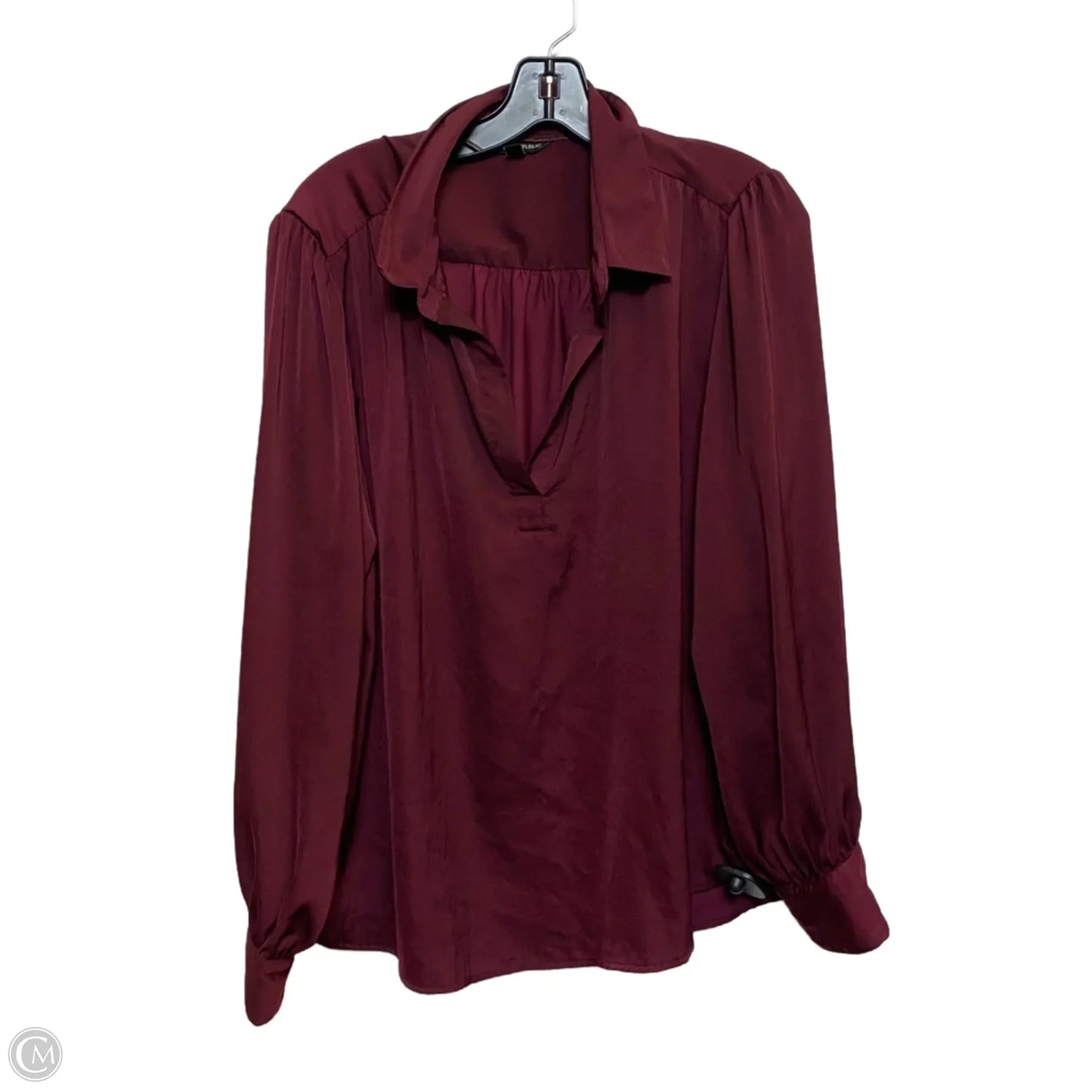 Blouse Long Sleeve By Banana Republic In Red, Size: Xl