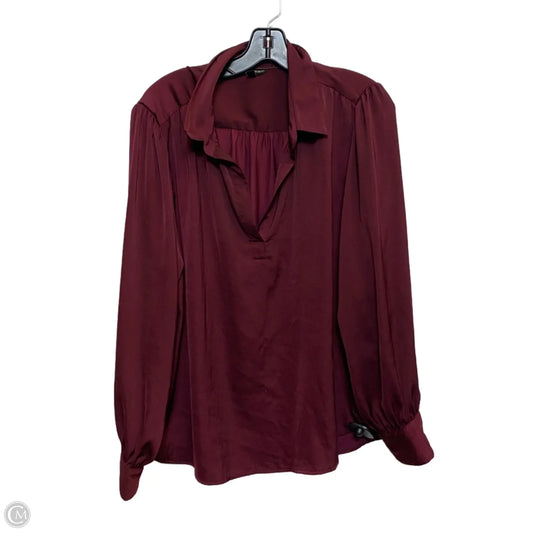 Blouse Long Sleeve By Banana Republic In Red, Size: Xl