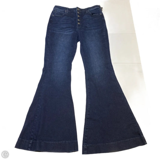 Jeans Flared By Kancan In Blue Denim, Size: 10