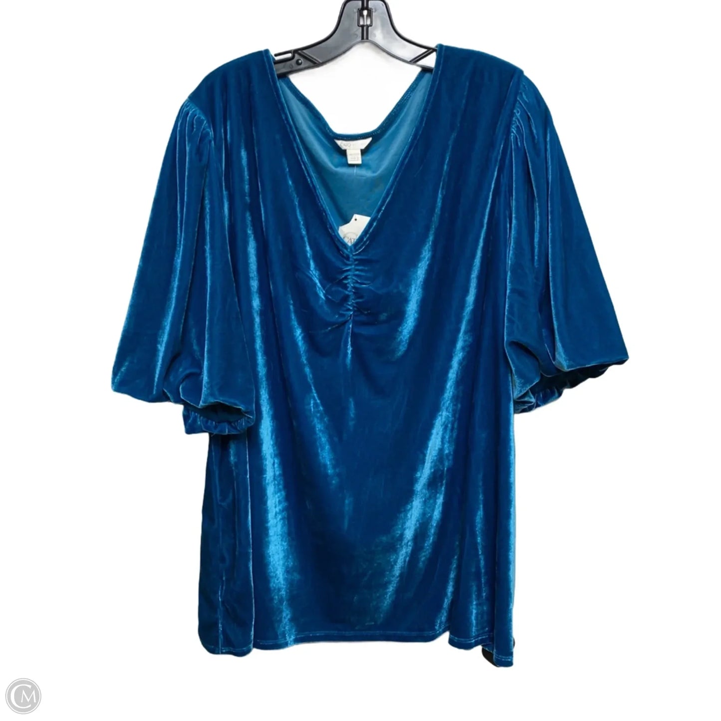 Top Short Sleeve By Cato In Blue, Size: 4x