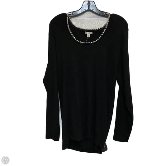 Top Long Sleeve By Cato In Black, Size: 4x