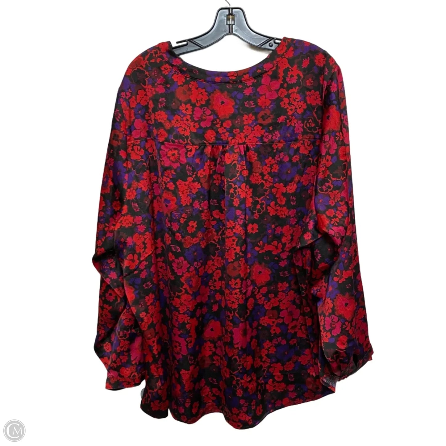 Blouse Long Sleeve By Lane Bryant In Purple & Red, Size: 4x