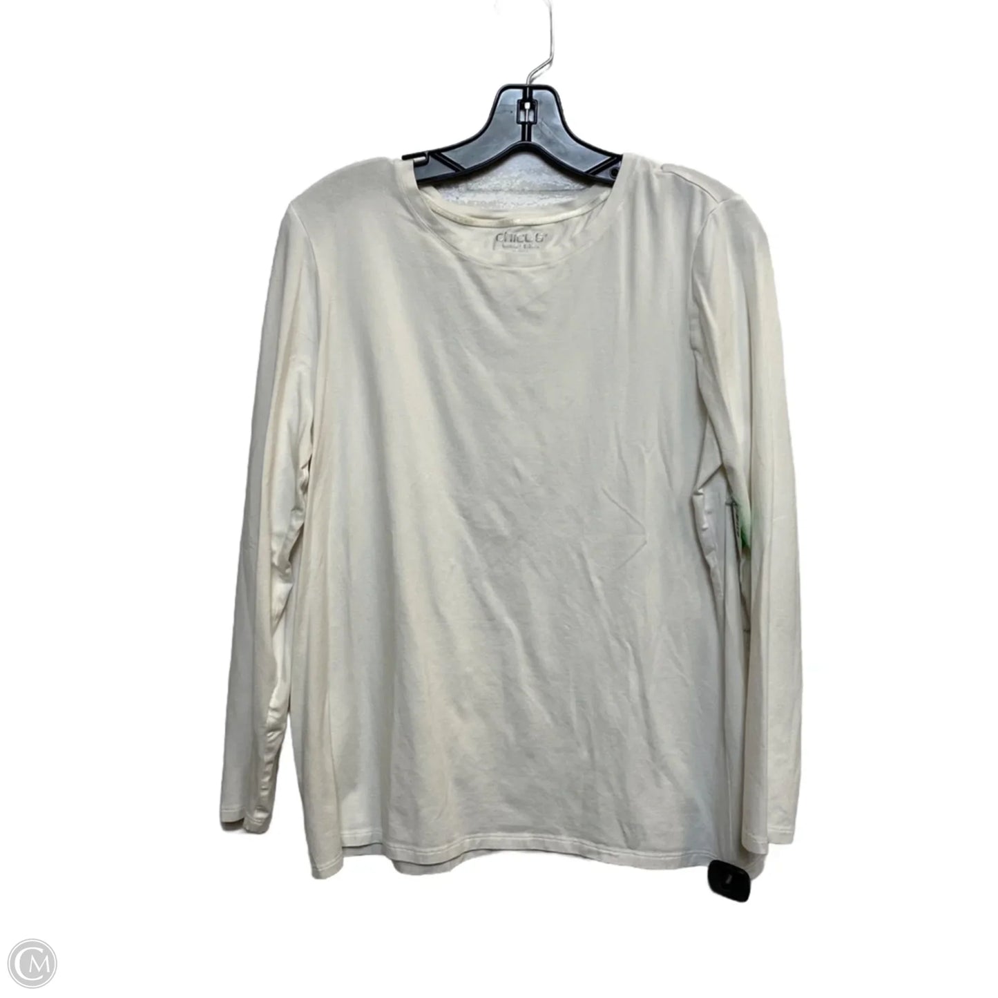 Top Long Sleeve Basic By Chicos In Cream, Size: L