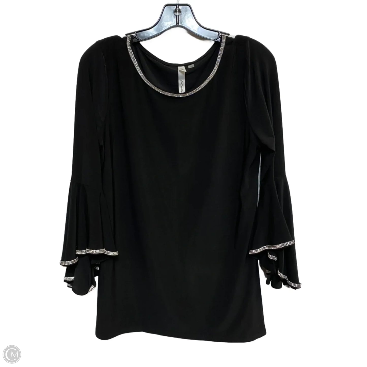 Top 3/4 Sleeve By Ny Collection In Black, Size: L