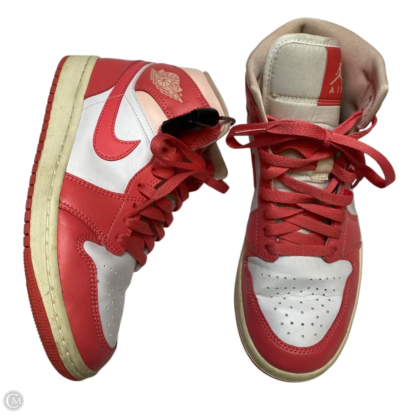 Shoes Luxury Designer By Jordan In Pink & White, Size: 7.5