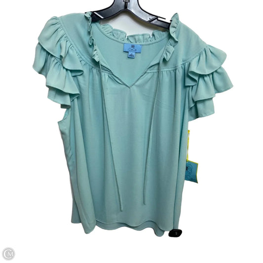 Top Sleeveless By Cece In Green, Size: 1x