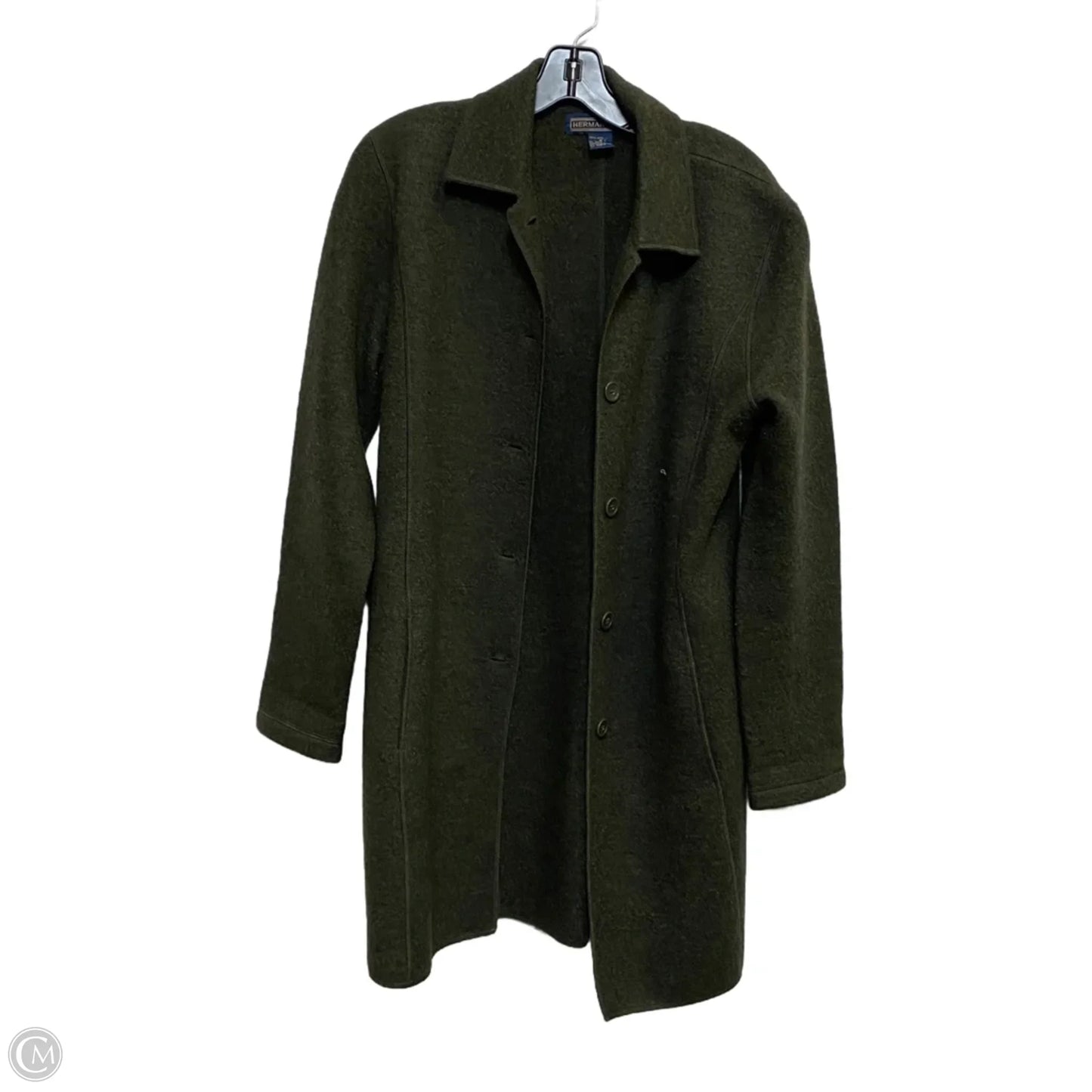 Coat Wool By Herman Geist In Green, Size: M