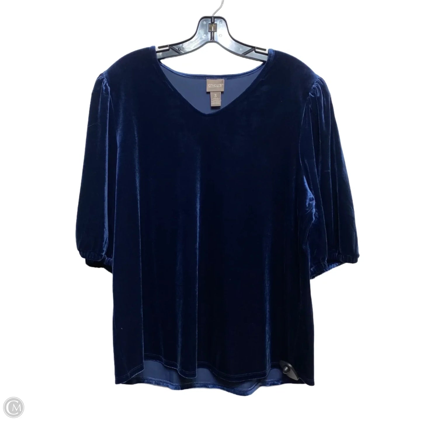 Top Short Sleeve By Chicos In Blue, Size: Xl