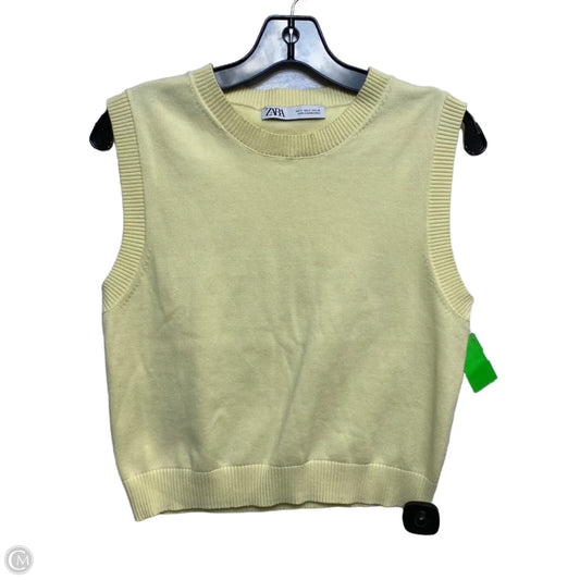Top Sleeveless By Zara In Yellow, Size: S