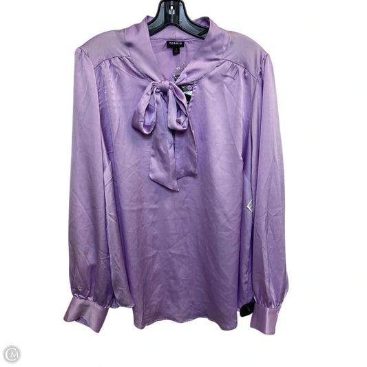 Blouse Long Sleeve By Torrid In Purple, Size: 1x