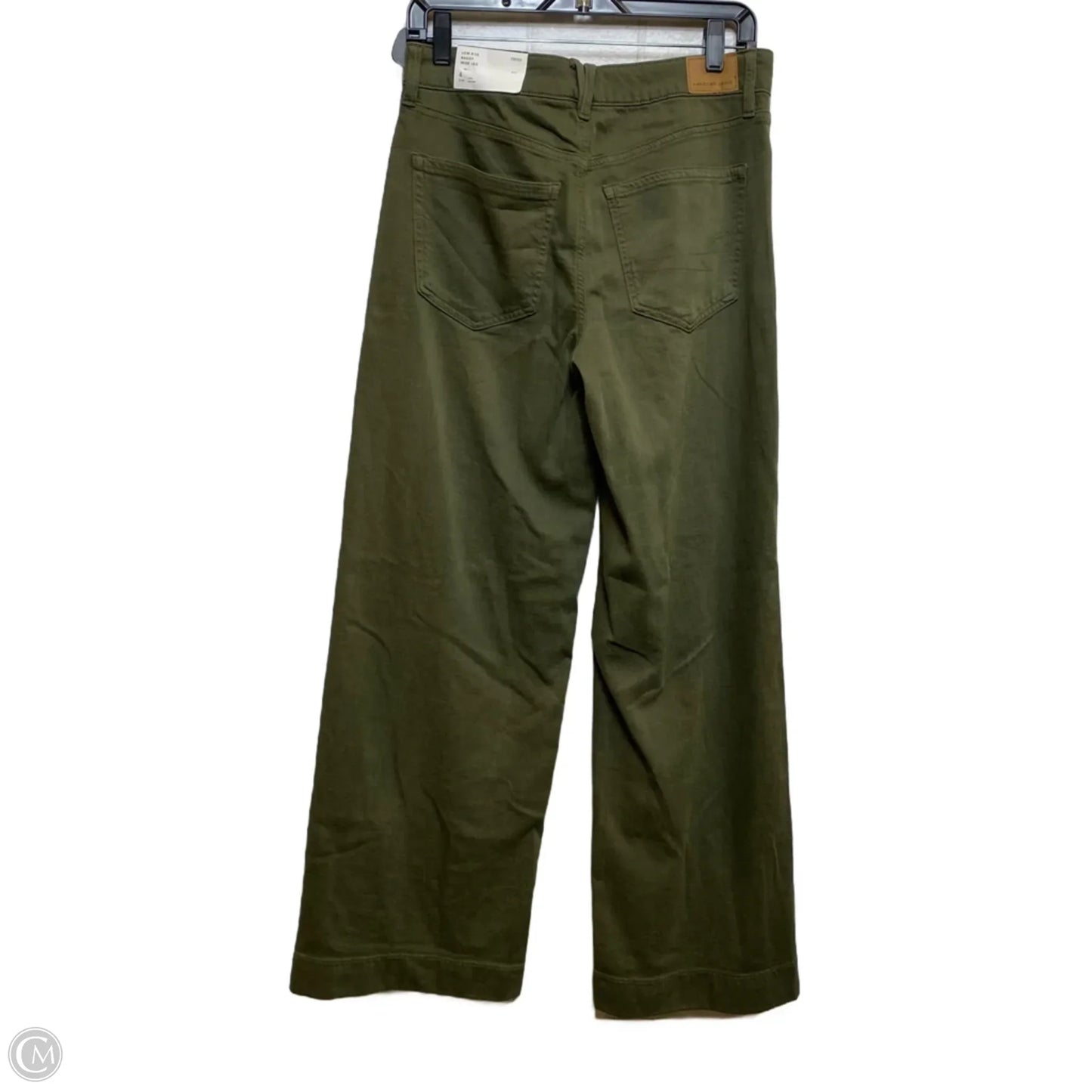 Jeans Wide Leg By American Eagle In Green Denim, Size: 4