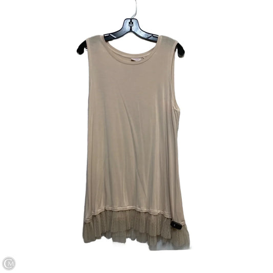 Top Sleeveless By Logo In Tan, Size: L