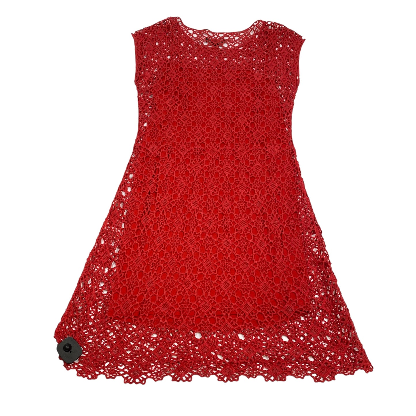 Red Dress Casual Midi Lauren By Ralph Lauren, Size L