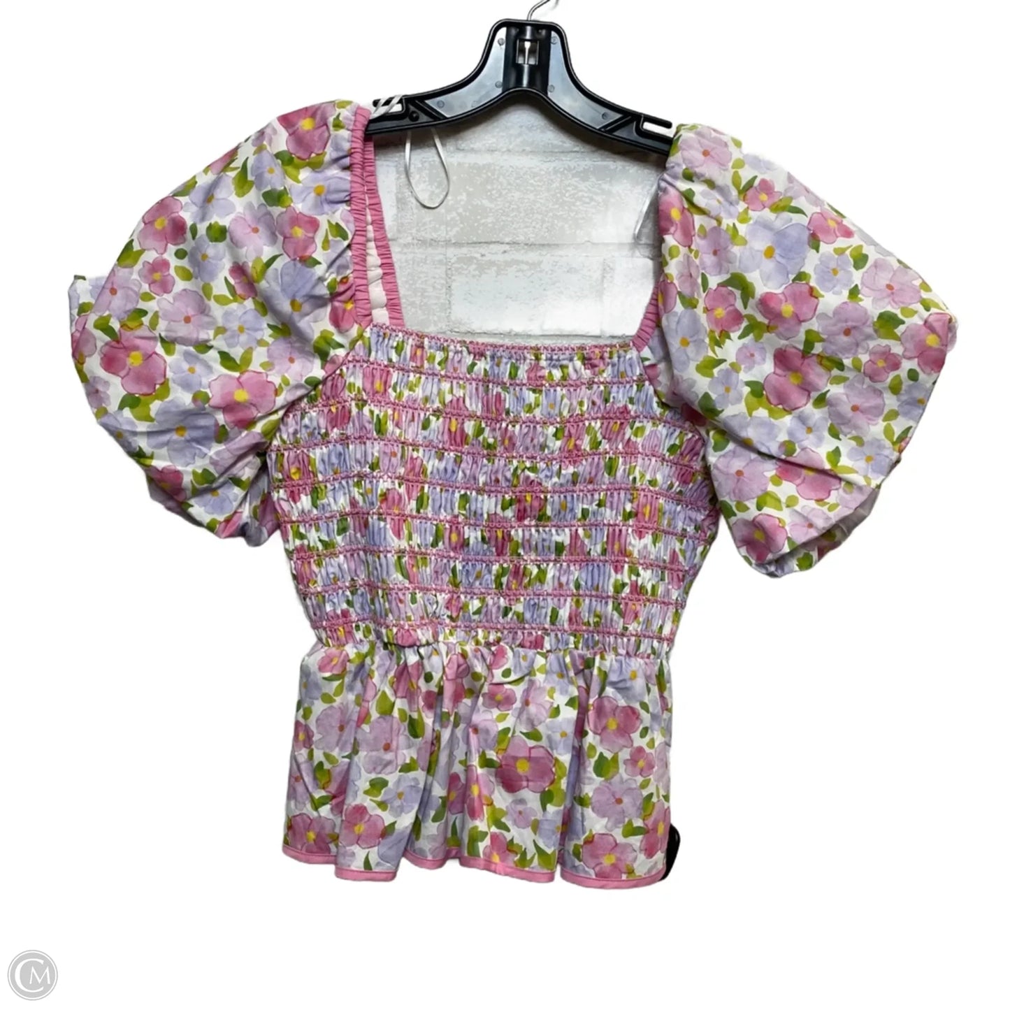 Top Short Sleeve By Strut & Bolt In Pink & Purple, Size: M