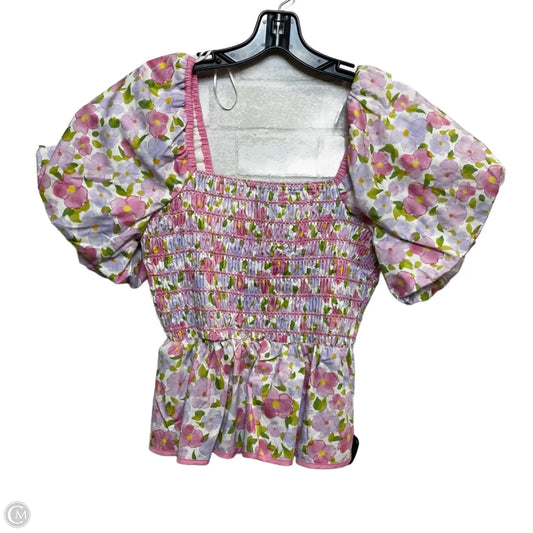 Top Short Sleeve By Strut & Bolt In Pink & Purple, Size: M