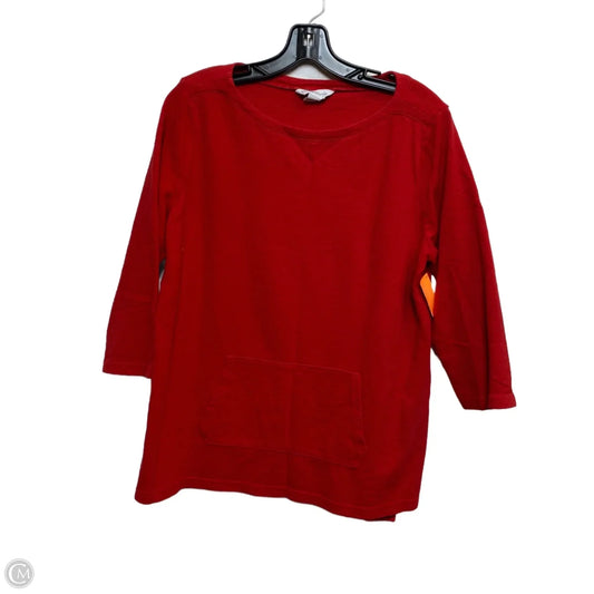 Top 3/4 Sleeve By Liz Claiborne In Red, Size: L