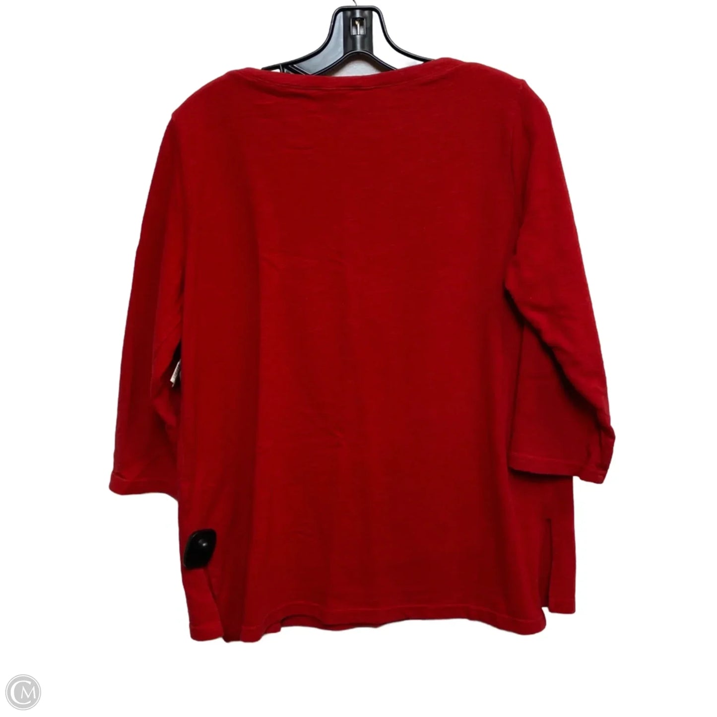 Top 3/4 Sleeve By Liz Claiborne In Red, Size: L