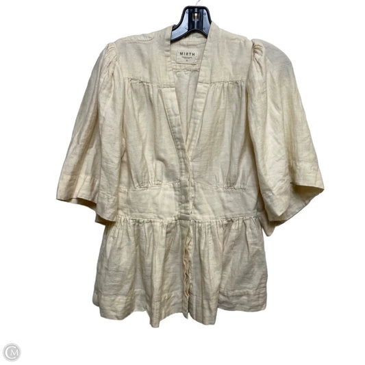 Top Short Sleeve By Mirth In Cream, Size: Xs