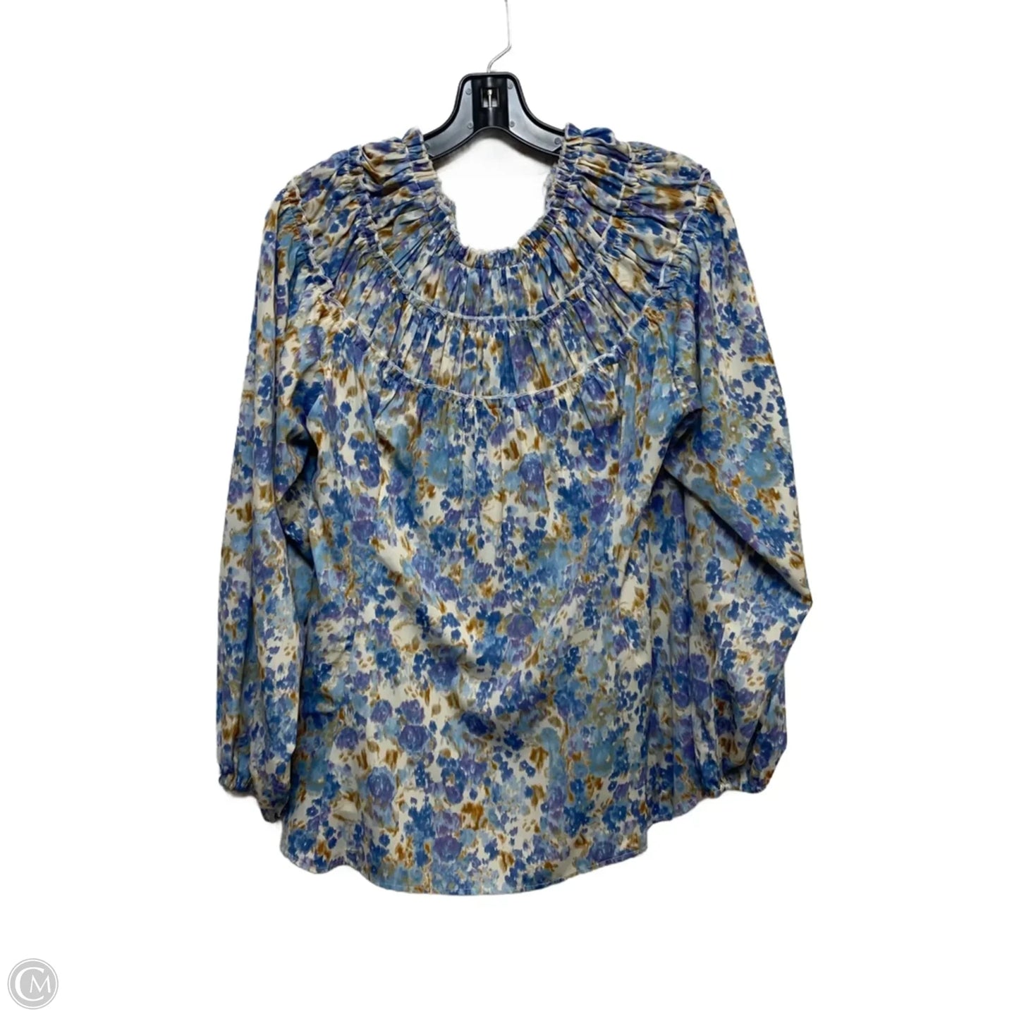 Blouse Long Sleeve By Entro In Blue, Size: S