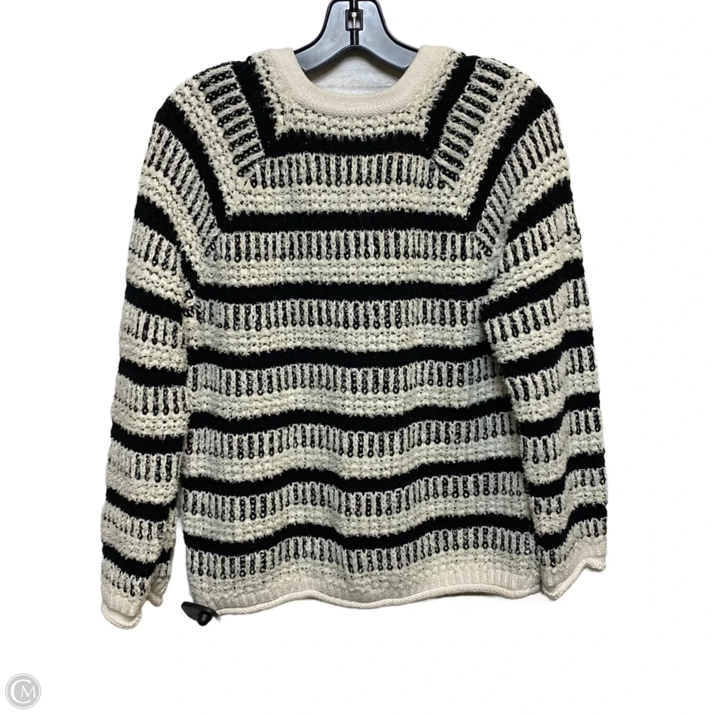 Sweater By Loft In Black & Cream, Size: M