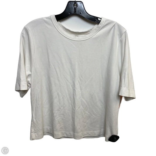 Top Short Sleeve Basic By Adrienne Vittadini In White, Size: Xl