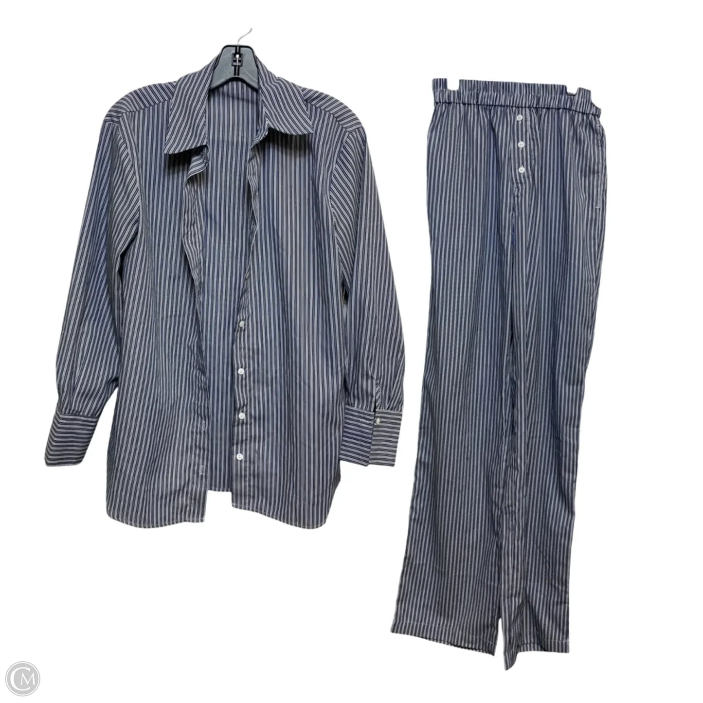 Pants Set 2pc By Fashion Nova In Blue & White, Size: Xs