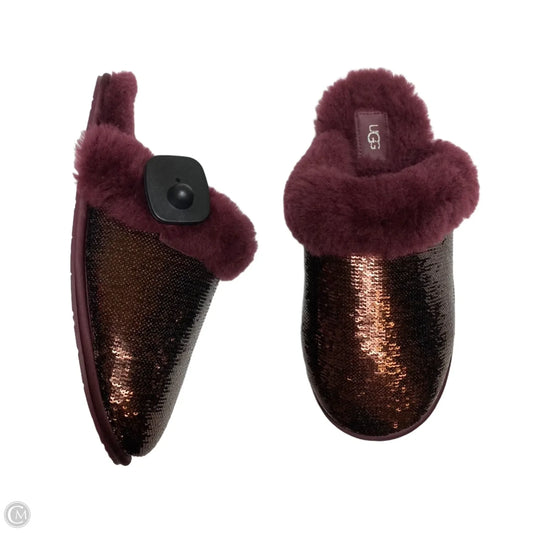 Slippers Designer By Ugg In Red, Size: 9