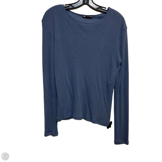Top Long Sleeve By Zara In Blue, Size: S