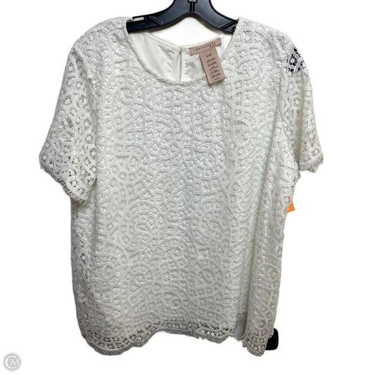 Top Short Sleeve By Philosophy In White, Size: Xl