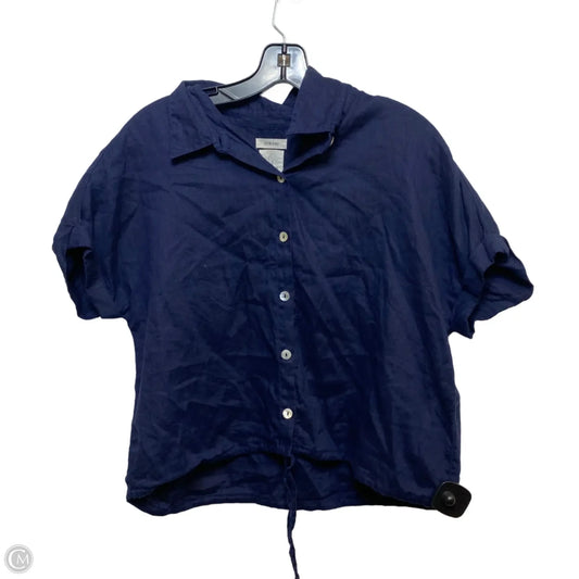 Top Short Sleeve By Joie In Navy, Size: L
