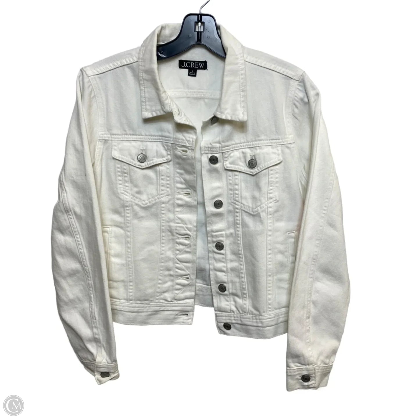 Jacket Denim By J. Crew In Cream Denim, Size: L